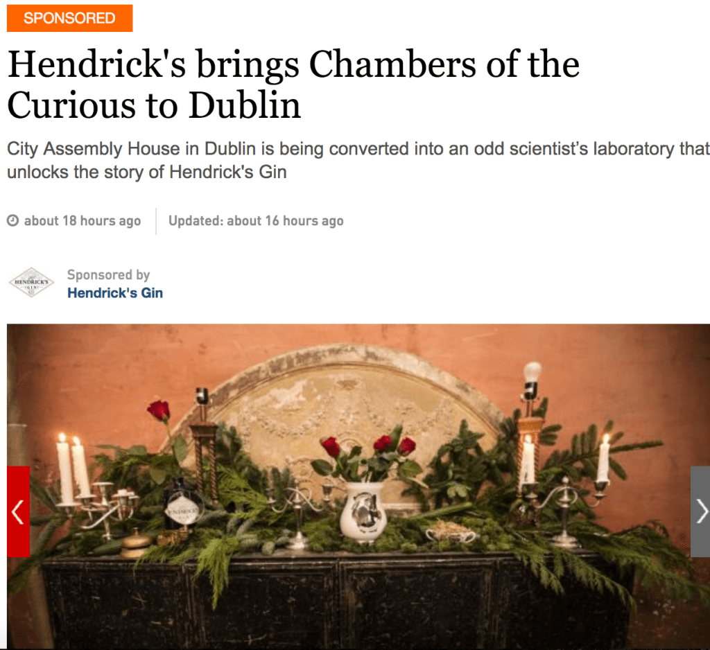 Chambers of the Curious for The Irish&nbsp;Times