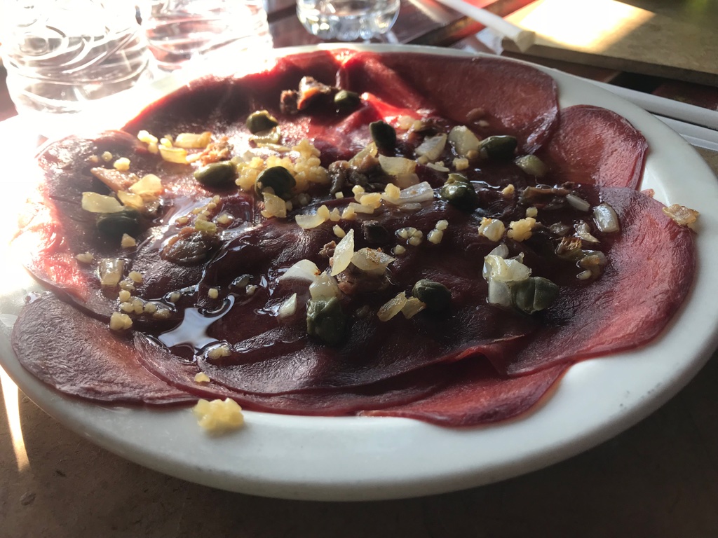 Carpaccio of springbok at Mthatha Country Club